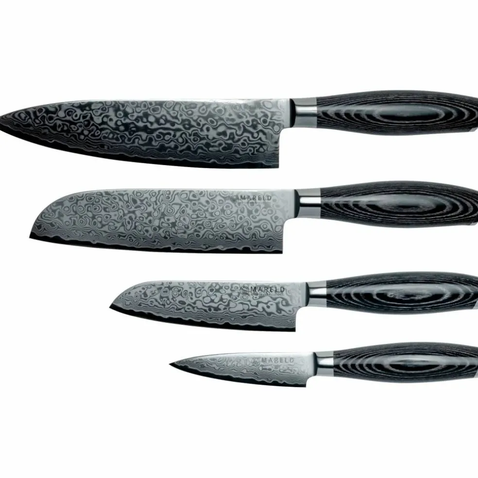 Knivset, 4 knivar, svart