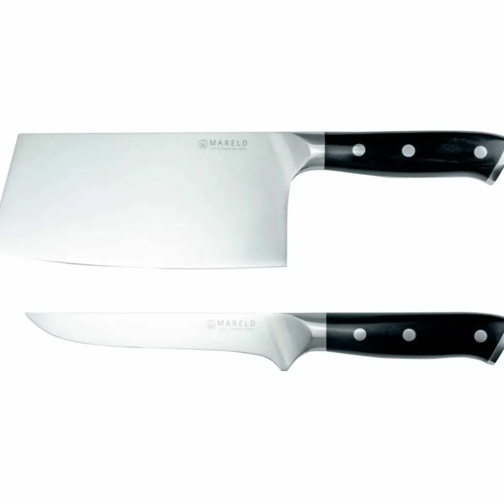 Knivset, 2 knivar, svart