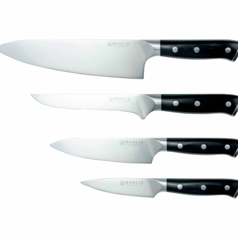 Knivset, 4 knivar, svart