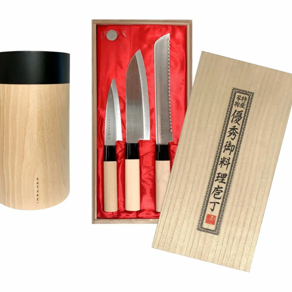 Knivset med knivblock, 4 delar