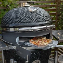 Kolgrill, svart + grillmästarens rotisseri och pizzaugn