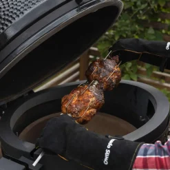 Kolgrill, svart + grillmästarens rotisseri och pizzaugn
