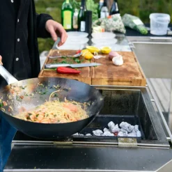 Kolgrill till utekök, rostfritt stål