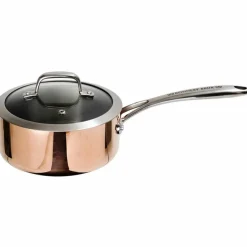 Kopparkastrull med glaslock 18cm 2liter