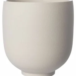 Kruka i stengods 15 cm, naturvit
