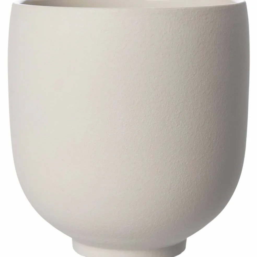 Kruka i stengods 15 cm, naturvit