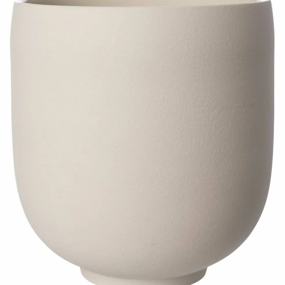 Kruka i stengods 15 cm, naturvit
