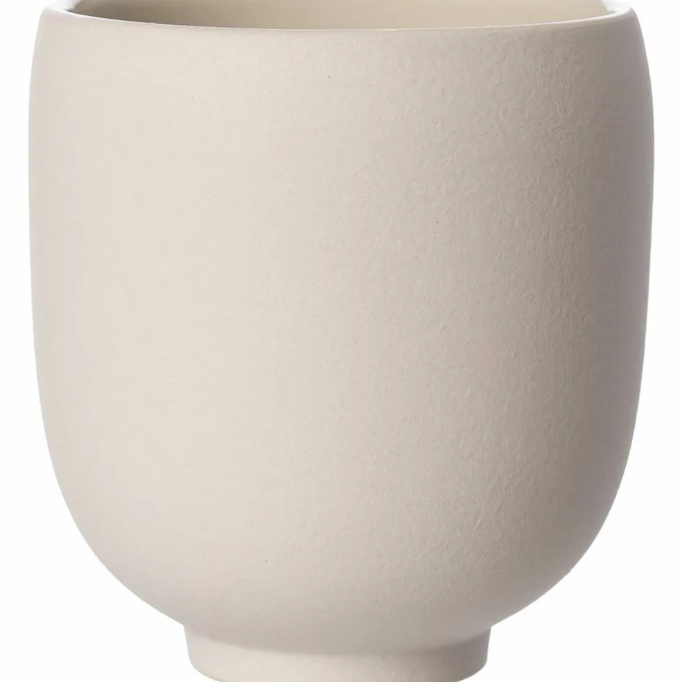 Kruka i stengods 15 cm, naturvit