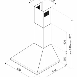 KSED65BE 60 cm Universal Väggmonterad Fläkt, Vit