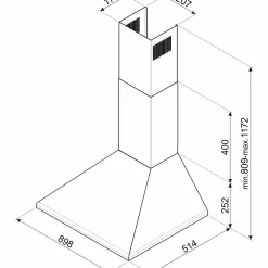 KSED95NEE 90 cm Väggmonterad Fläkt, Svart