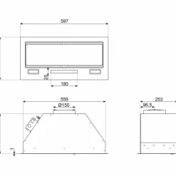 KSG6P4X integrerad fläkt 60 cm, rostfritt stål