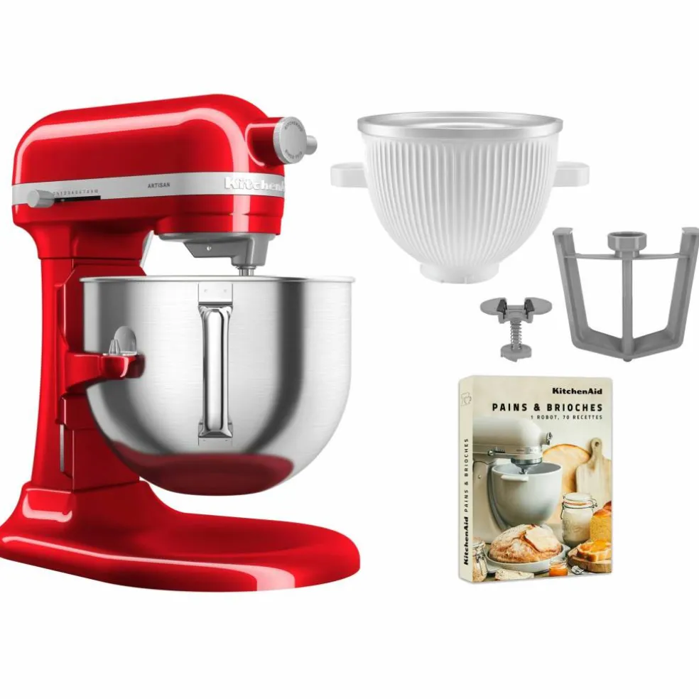 5KSM70SHXE köksmaskin 6,6 liter + 5KSMICM Ice Cream Maker, candy apple