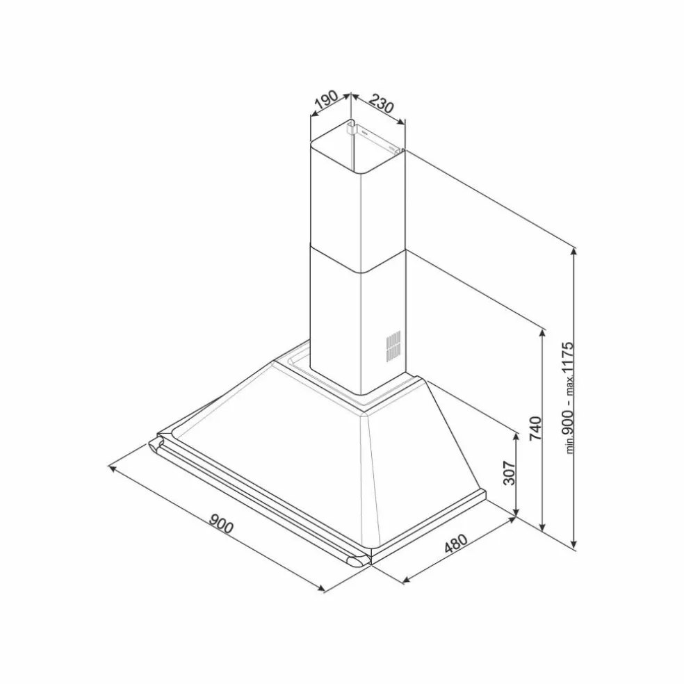 KT90PE 90 cm Victoria Vägghängd Fläkt, Creme