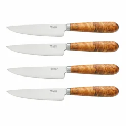 Köttkniv 22,5 cm 4-pack, rostfritt stål/olivträ