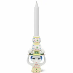 Lady med hatt ljusstake 16 cm, rosa