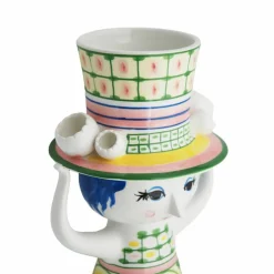 Lady med hatt vas 24,5 cm, grön