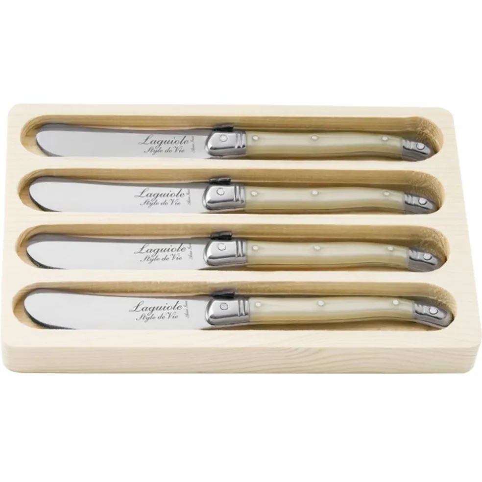 Laguiole Premium Line smörkniv 4-pack, mörkbrun