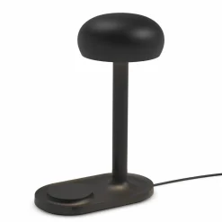 Lampa med trådlös Qi-laddare, black
