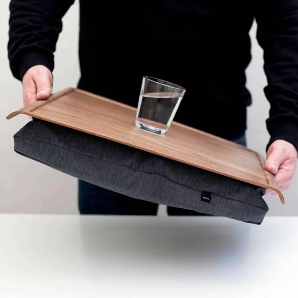 Laptray Anti-Slip Knäbricka Valnöt/Grå