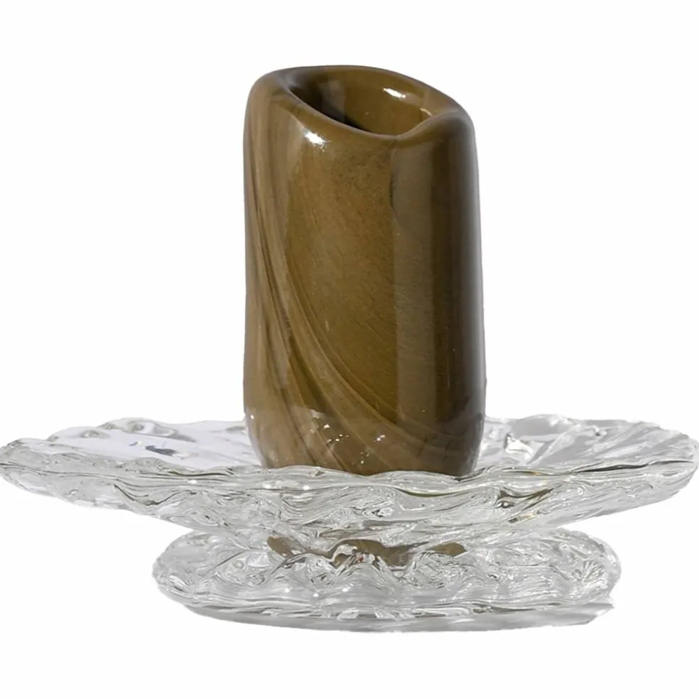 Lara XS ljusstake 9 cm, grön/klar