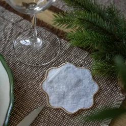 La Tavola glasunderlägg 4-pack, vit/beige