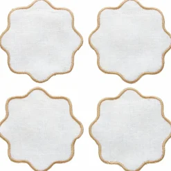 La Tavola glasunderlägg 4-pack, vit/beige