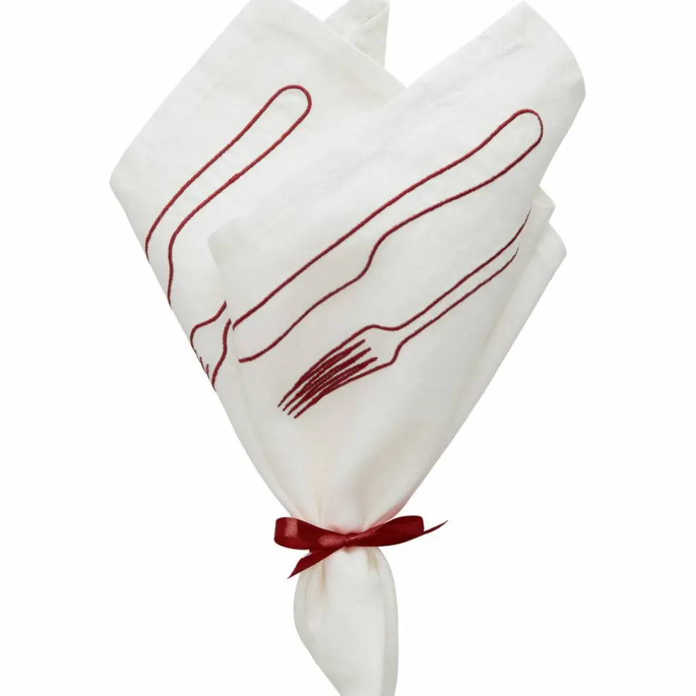 La Tavola servett 45 x 45 cm 2-pack, burgundy