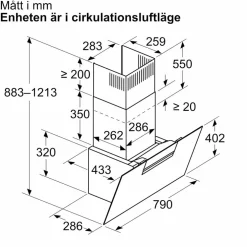 LC87KFN60 iQ300 vägghängd köksfläkt