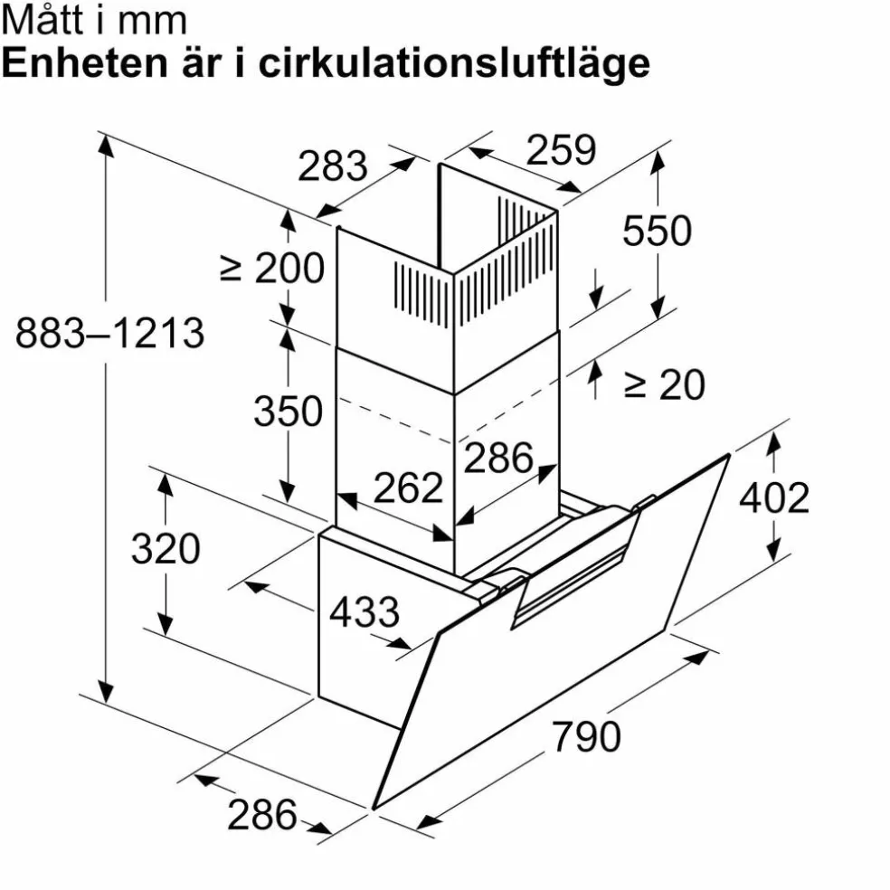 LC87KFN60 iQ300 vägghängd köksfläkt