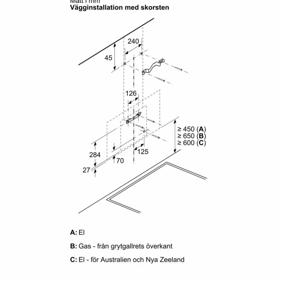 LC87KFN60 iQ300 vägghängd köksfläkt