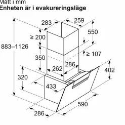 LC67KFN60 iQ300 vägghängd köksfläkt