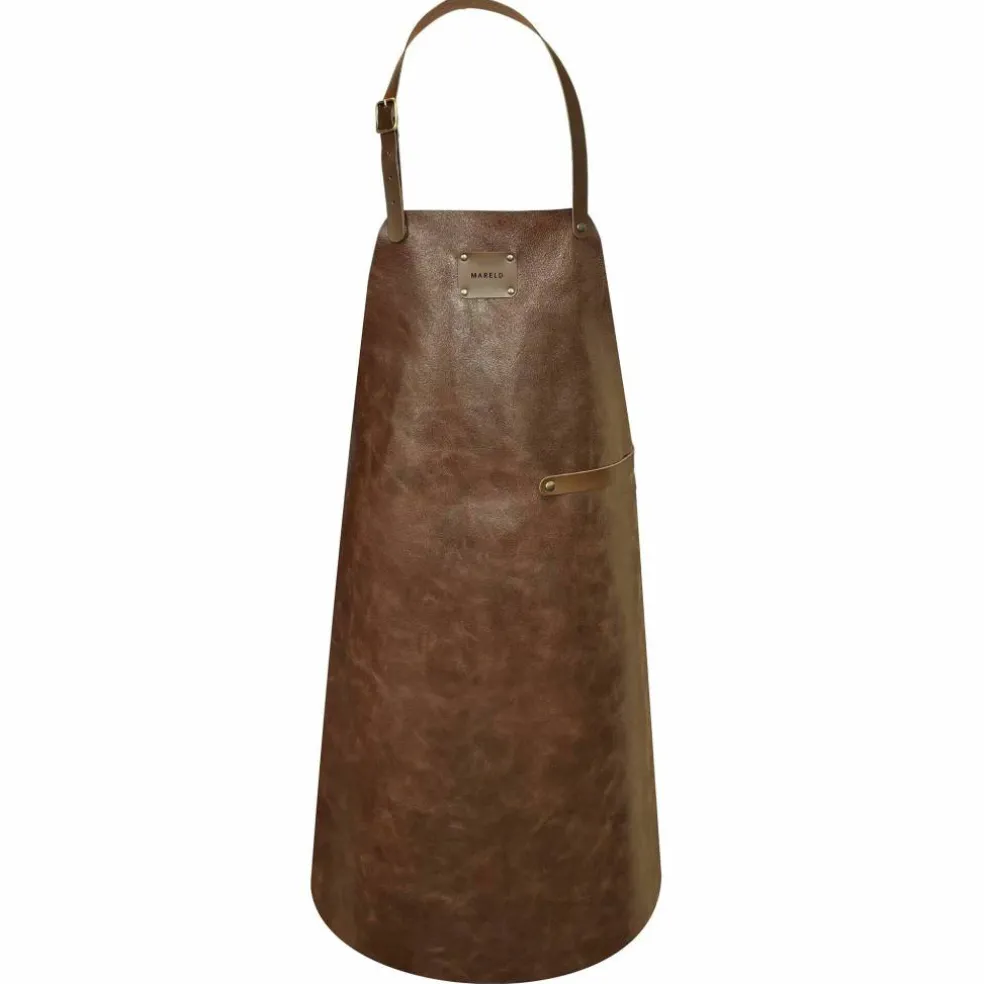 Läderförkläde, brun