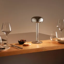 LED-batterilampa, krom