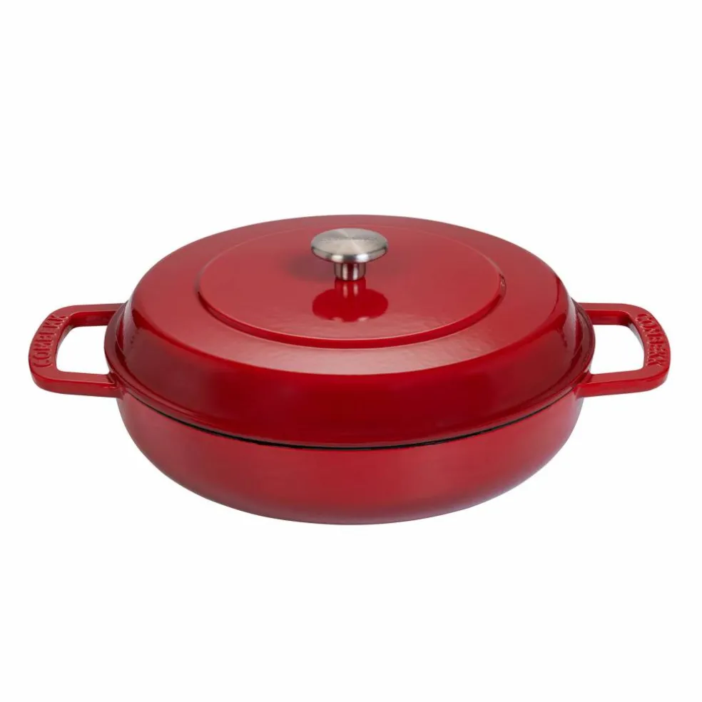 Låg gryta med lock 28 cm/5 liter, cherry
