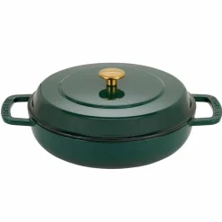 Låg gryta med lock 28 cm/5 liter, grön