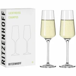 Lichtweiss champagneglas, 2-pack