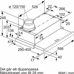 LI64MA531 iQ300 utdragbar köksfläkt, silver