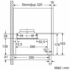LI64MA531 iQ300 utdragbar köksfläkt, silver