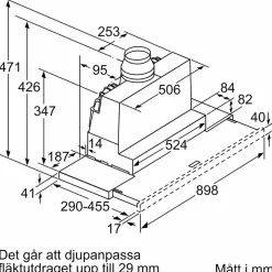 LI97RB531 iQ300 utdragbar köksfläkt, silver