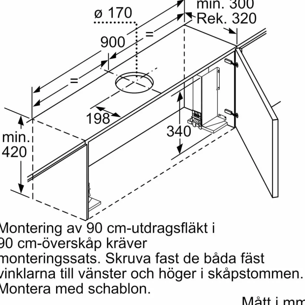 LI97RB531 iQ300 utdragbar köksfläkt, silver