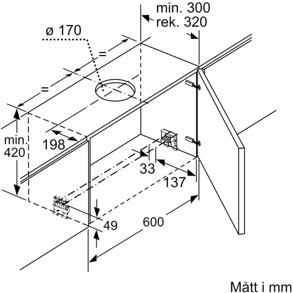 LI67RB531 iQ300 utdragbar köksfläkt, silver