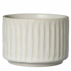 Liten skål räfflad 7,5 cm, naturvit
