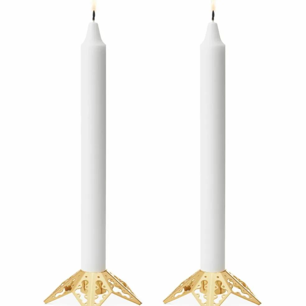 2022 ljushållare, 2 st, guld