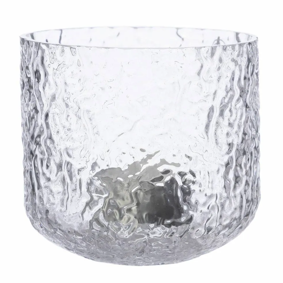 Ljuslykta 15 cm, mönstrat glas