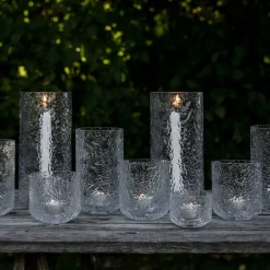 Ljuslykta 15 cm, mönstrat glas