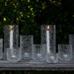 Ljuslykta 15 cm, mönstrat glas