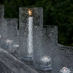 Ljuslykta 6 cm, mönstrat glas