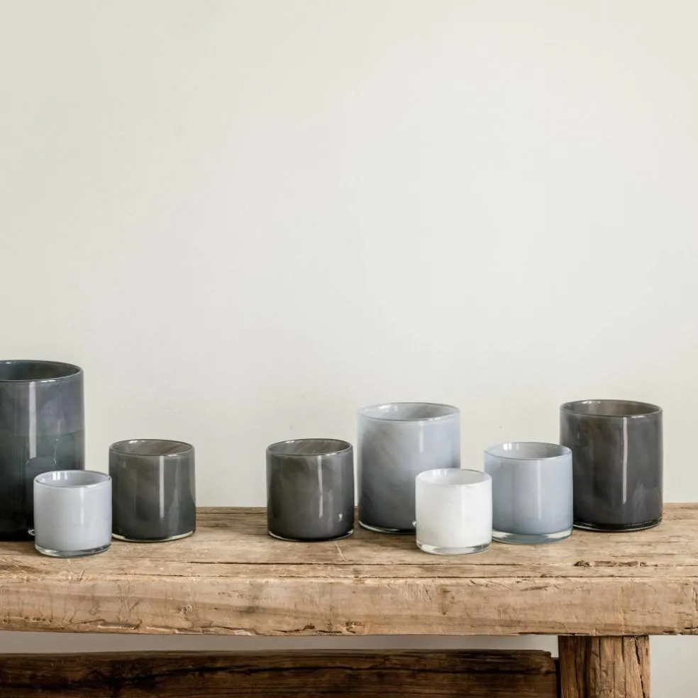 Ljuslykta, dusty blue, medium