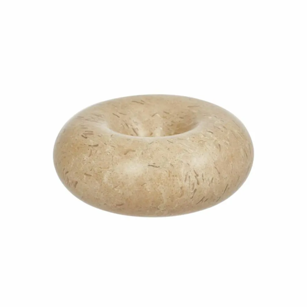 Ljusstake marmor 4 cm, beige
