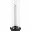 Ljusstake med Glas Mörkgrå